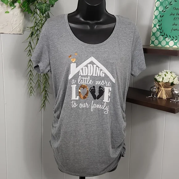 Motherhood Maternity "Adding a Little More Love" Ruched Tee - Picture 2 of 7